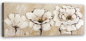 Obraz na plátne Tri biele kvety Rozmery: 90 x 30 cm