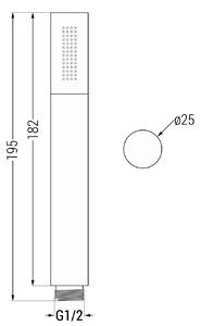 Mexen príslušenstvo - R-70 Ručná sprcha z mosadze, 1-funkčná, grafitová, 79570-66