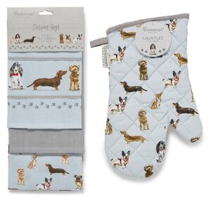 Utierky a chňapka v súprave 4 ks Curious Dogs – Cooksmart ®