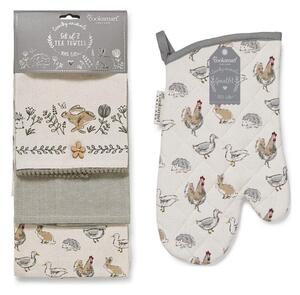 Utierky a chňapka v súprave 4 ks Country Animals – Cooksmart ®