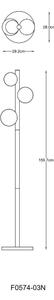 Zuma Line F0574-03N-V6AA - Stojacia lampa FORES 3xG9/33W/230V zlatá