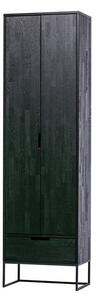 Čierna šatníková skriňa z jaseňového dreva 60x210 cm Silas – WOOOD