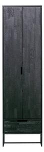 Čierna šatníková skriňa z jaseňového dreva 60x210 cm Silas – WOOOD