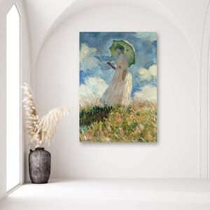 Obraz na plátne Žena s dáždnikom otočená doľava - Claude Monet, reprodukcia Rozmery: 40 x 60 cm