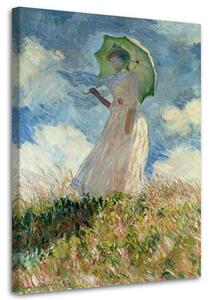 Obraz na plátne Žena s dáždnikom otočená doľava - Claude Monet, reprodukcia Rozmery: 40 x 60 cm