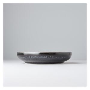 Čierny keramický tanier so zdvihnutým okrajom Mij Matt, ø 22 cm