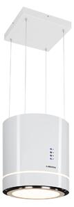 Klarstein Tron Ambience, digestor, 38 cm, ostrovčekový, 521 m³/h, LED, biely