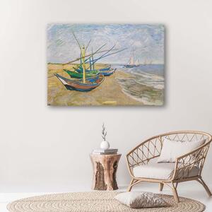Obraz na plátne Rybárske člny na pláži v Saintes Maries de la Mer - Vincent van Gogh, reprodukcia Rozmery: 60 x 40 cm