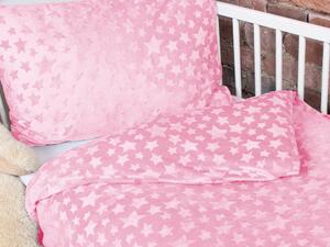 Biante Detské posteľné obliečky do postieľky hladké MKH-005 Hviezdičky - Svetlo ružové Do postieľky 100x135 a 40x60 cm