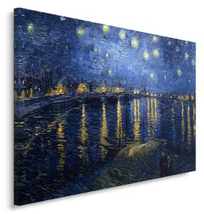 Obraz na plátne Hviezdna noc nad Rhônou - Vincent van Gogh, reprodukcia Rozmery: 60 x 40 cm