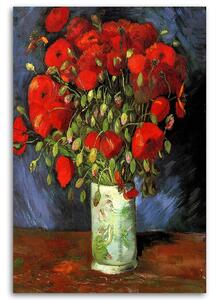 Obraz na plátne Váza s červenými makmi - Vincent van Gogh, reprodukcia Rozmery: 40 x 60 cm