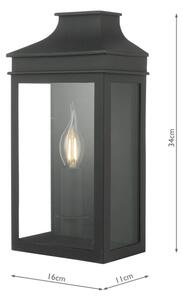 Där Lighting VAP5222 - Vonkajšie nástenné svietidlo VAPOUR 1xE14/60W/230V IP44 čierna