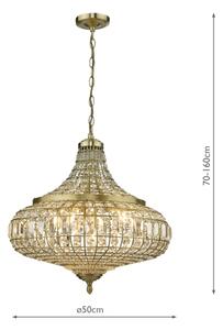 Där Lighting ASM0675 - Luster na reťazi ASMARA 6xE14/40W/230V mosadz