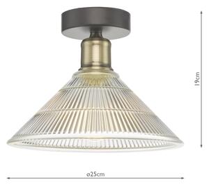 Där Lighting BOY0175 -Stropné svietidlo BOYD 1xE27/60W/230V pr. 25 cm mosadz/číre