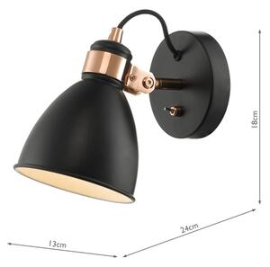 Där Lighting FRE0722 - Nástenné bodové svietidlo FREDERICK 1xE14/40W/230V čierne