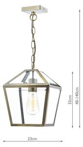 Där Lighting CHU0175 - Luster na reťazi CHURCHILL 1xE27/60W/230V mosadz