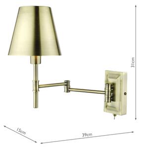 Där Lighting KEN0775 -Flexibilné nástenné svietidlo KENSINGTON 1xE14/25W/230V mosadz