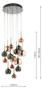 Där Lighting AUR1564 - Závesný luster na lane AURELIA 15xG4/10W/230V
