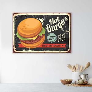 Obraz na plátne Nápis Retro burger Rozmery: 60 x 40 cm