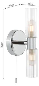Där Lighting BOL0950 - Kúpeľňové nástenné svietidlo BOLTON 2xG9/5W/230V IP44 chróm
