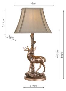 Där Lighting GUL5545-X - Stolná lampa GULLIVER 1xE27/60W/230V béžová/bronzová