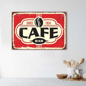 Obraz na plátne Ceduľa retro kaviareň Rozmery: 60 x 40 cm