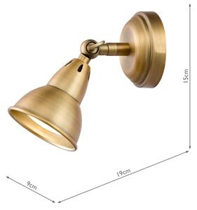 Där Lighting NAT0742 - Nástenné bodové svietidlo NATHANIEL 1xGU10/11W/230V mosadz