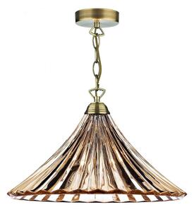 Där Lighting ARD866 -Luster na reťazi ARDECHE 1xE27/60W/230V mosadz/dymová hnedá