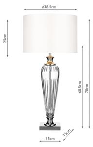 Där Lighting HIN4208 - Stolná lampa HINTON 1xE27/60W/230V biela/lesklý chróm