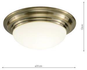 Där Lighting BAR5275 - Kúpeľňové stropné svietidlo BARCLAY 1xE27/60W/230V pr. 31 cm mosadz