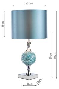 Där Lighting ELS4223 - Stolná lampa ELSA 1xE27/40W/230V modrá/lesklý chróm