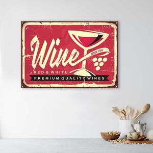 Obraz na plátne Ceduľa retro červené víno Rozmery: 60 x 40 cm
