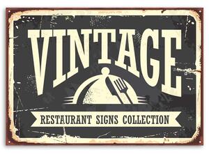 Obraz na plátne Vintage označenie reštaurácie Rozmery: 60 x 40 cm