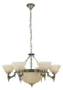 EGLO 85858 - Luster na reťazi MARBELLA 9xE14/60W alabastrové sklo