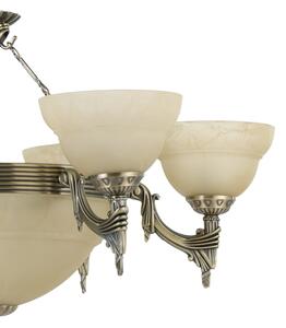 EGLO 85858 - Luster na reťazi MARBELLA 9xE14/60W alabastrové sklo