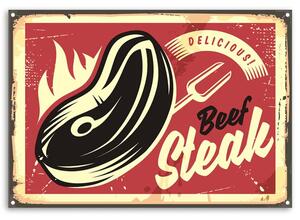Obraz na plátne Ceduľa retro steakhouse Rozmery: 60 x 40 cm