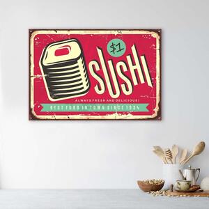 Obraz na plátne Ceduľa retro sushi Rozmery: 60 x 40 cm