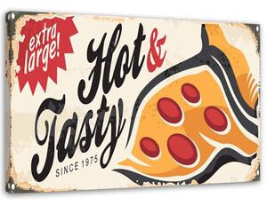 Obraz Ceduľa retro pizza Veľkosť: 60 x 40 cm, Prevedenie: Obraz na plátne