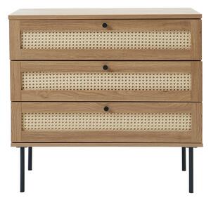 Nízka komoda v dekore duba v prírodnej farbe 80x75 cm Pensacola – Unique Furniture