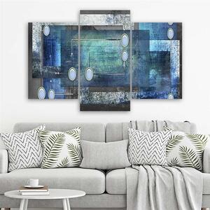 Obraz na plátne Modrá abstrakcia - 3 dielny Rozmery: 60 x 40 cm