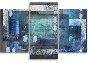 Obraz na plátne Modrá abstrakcia - 3 dielny Rozmery: 60 x 40 cm