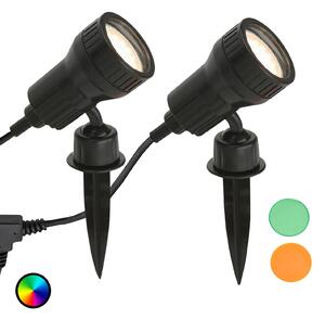 Sada 2 - LED svetelný bodec Terra s farebnými filtrami