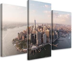 Obraz na plátne Pohľad na Manhattan, New York - 3 dielny Rozmery: 60 x 40 cm
