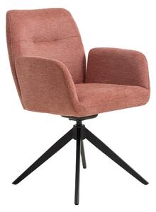 Ružové čalúnené jedálenské kreslo s podrúčkami Roxana – Unique Furniture