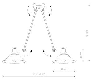 Nowodvorski TECHNO II 9143 | lampa s dvomi ramenami