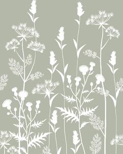 Vliesová fototapeta na stenu, lúčne trávy a kvety, 159214, Vintage Flowers, Esta Home