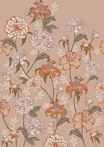 Vliesová kvetinová fototapeta na stenu, 159210, Vintage Flowers, Esta Home