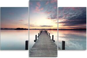 Obraz na plátne Mólo pri jazere - 3 dielny Rozmery: 60 x 40 cm