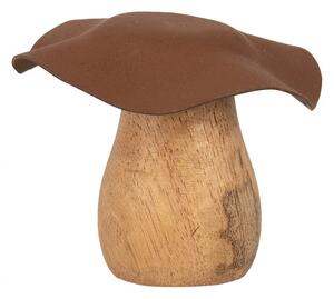 Drevená dekorácia huba Mushroom - Ø 8*7 cm - Clayre & Eef
