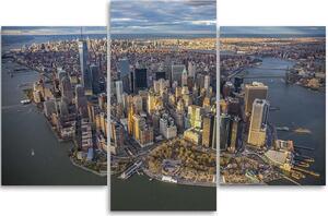 Obraz na plátne Manhattan z vtáčej perspektívy - 3 dielny Rozmery: 60 x 40 cm